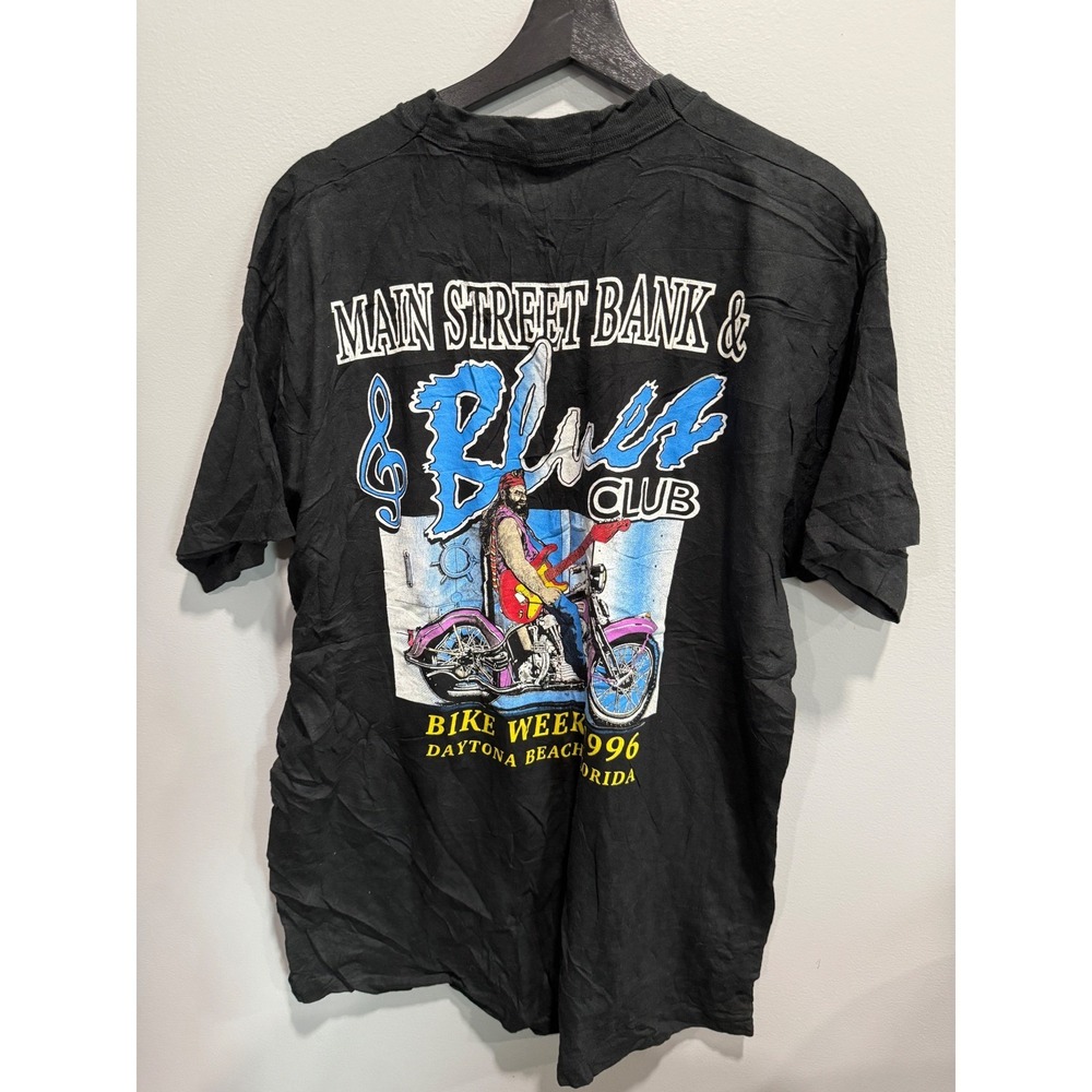 Vintage 96 Daytona Beach Bike Week Main Street Bank Blues Club T Shirt XL - Picture 4 of 4